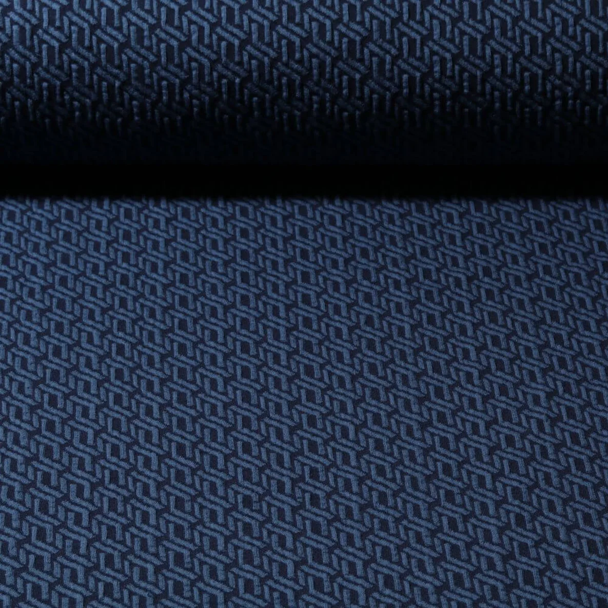 Jacquard Jersey "All In One" Blau
