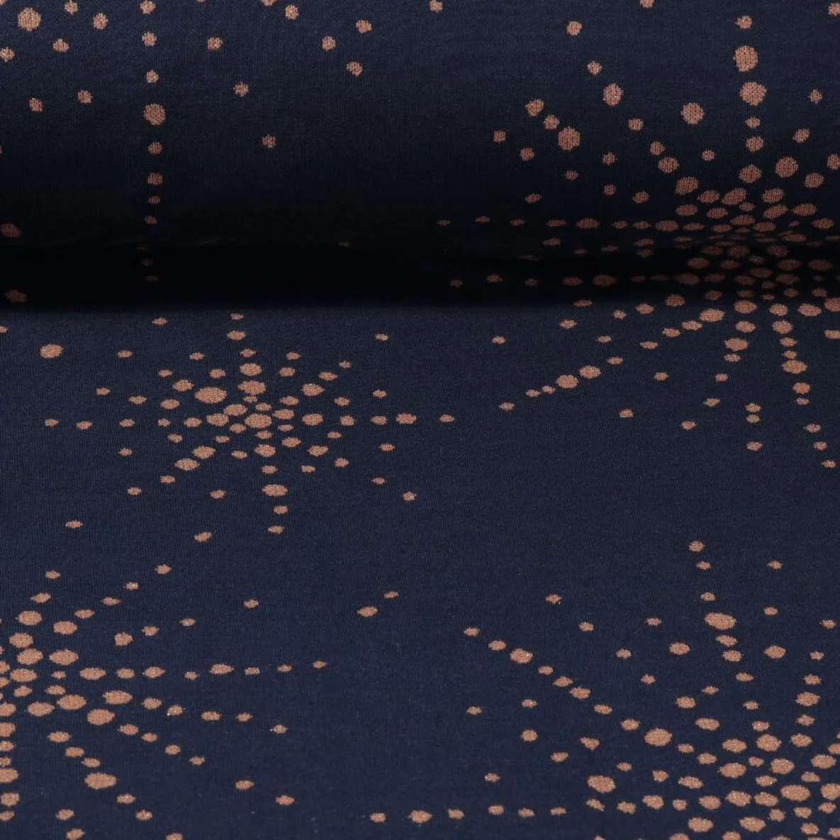 Jacquard Jersey "Boom" Navy Kupfer