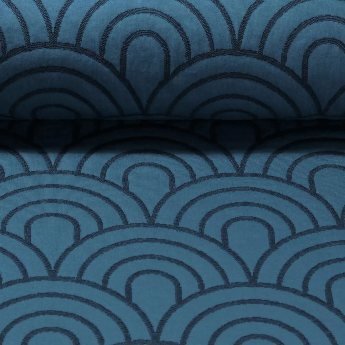 Jacquard Jersey "Bow Stepper" Petrol