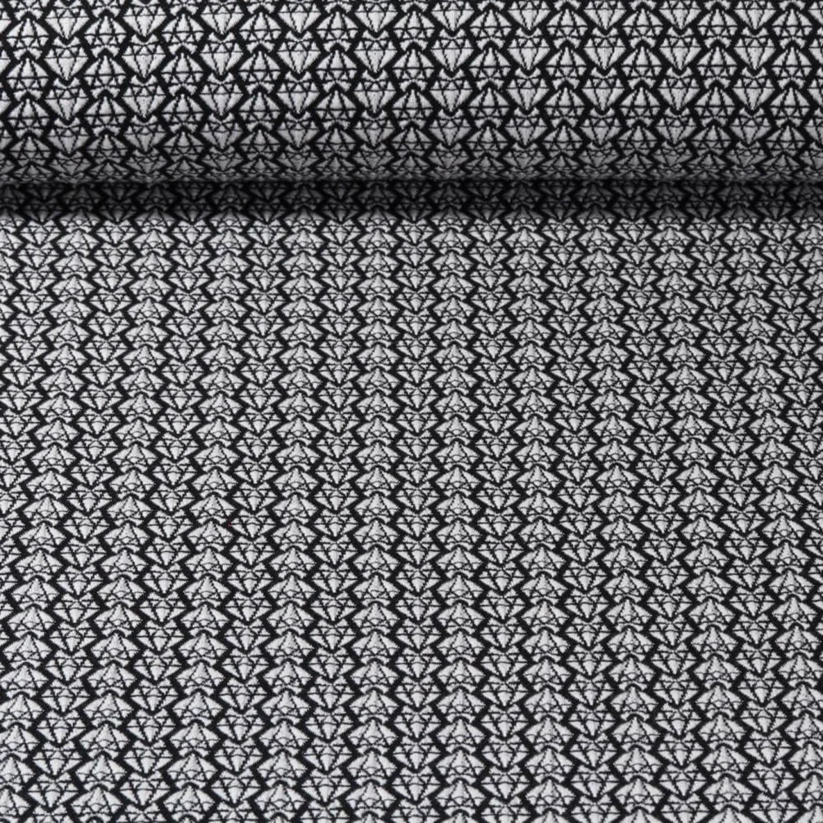 Jacquard Jersey "Diamonds Knit" Weiß