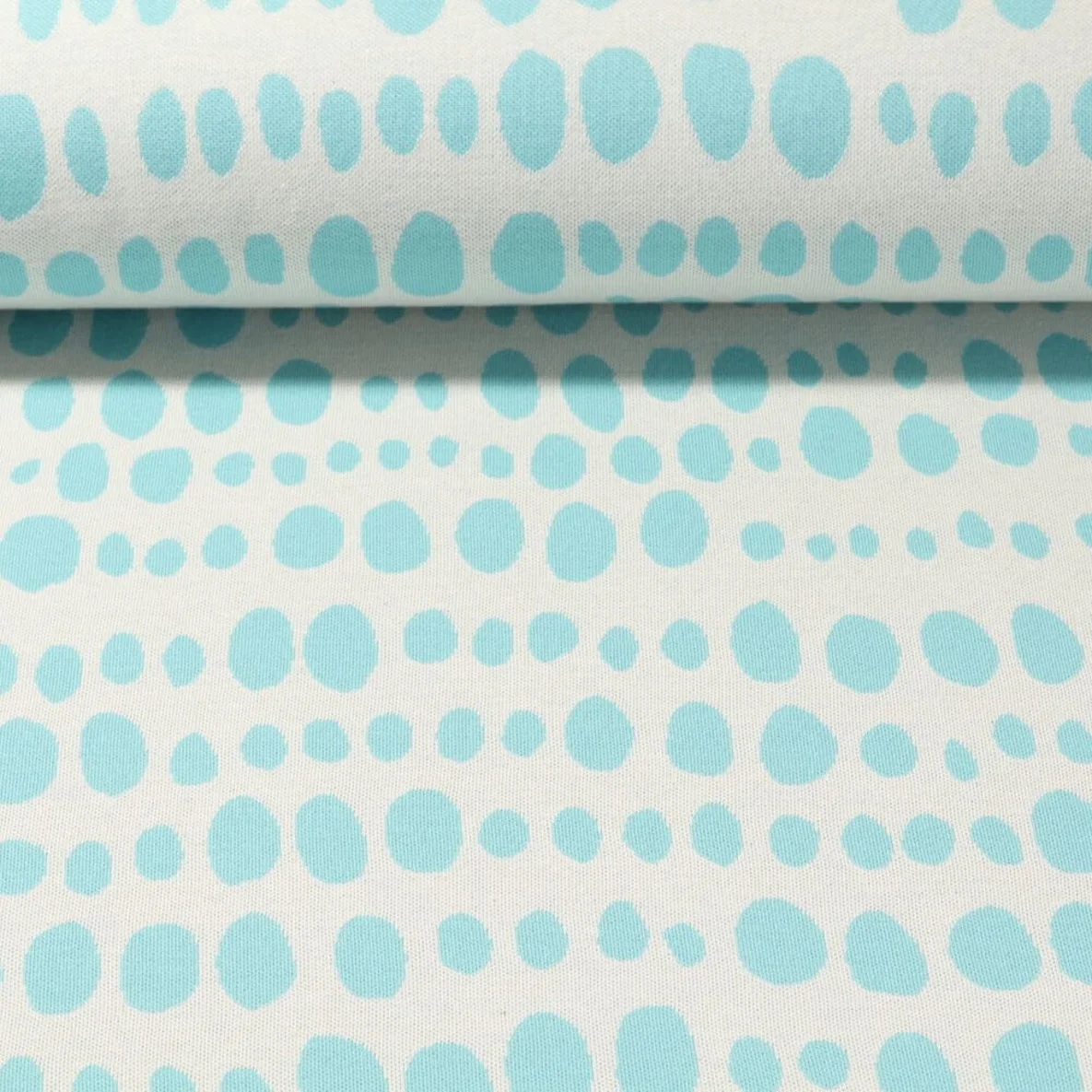 Jacquard Jersey "Forever" Grau Türkis