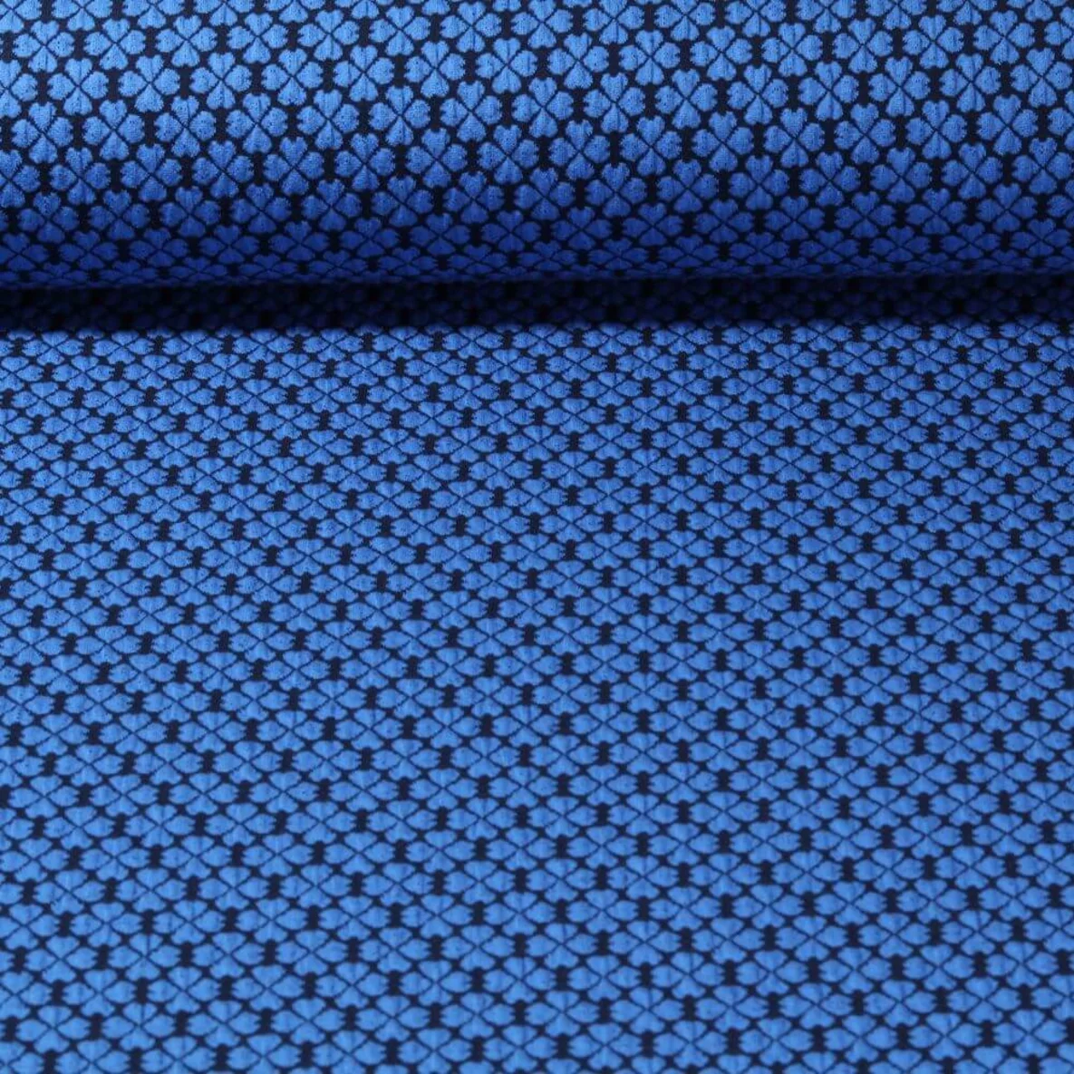 Jacquard Jersey "Lucky Knit" Blau