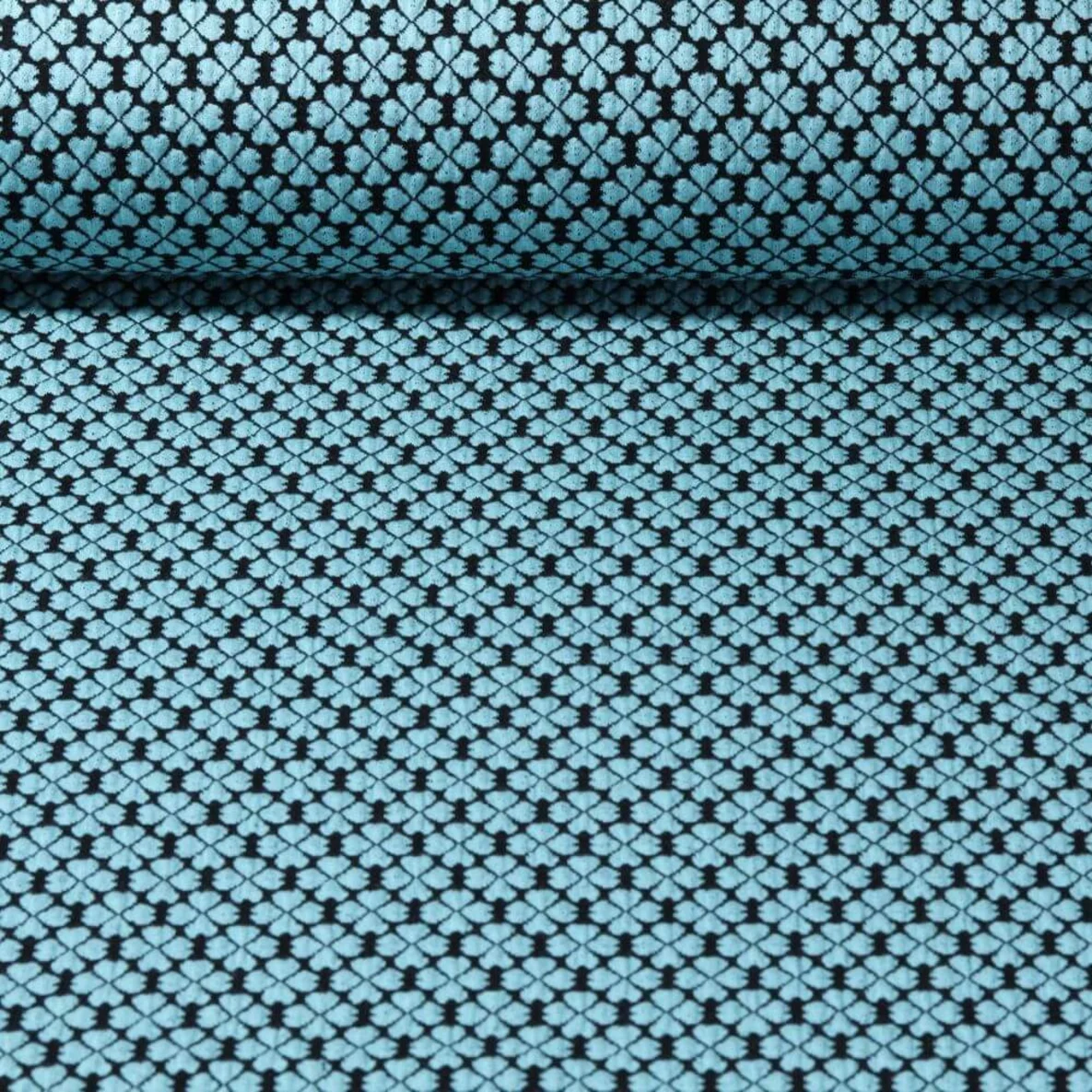 Jacquard Jersey "Lucky Knit" Türkis