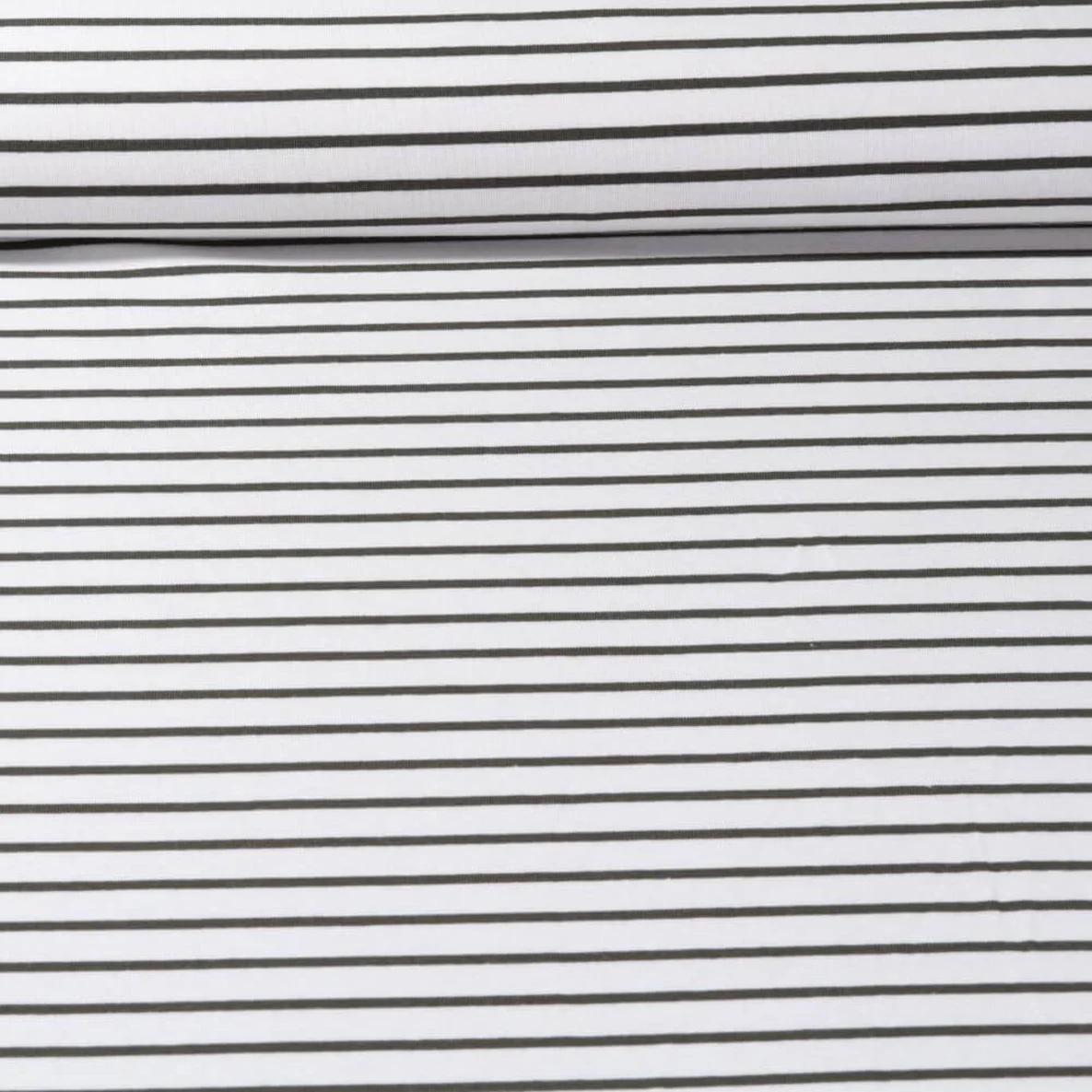 Jacquard Jersey Maxi Streifen Ecru Armygrün