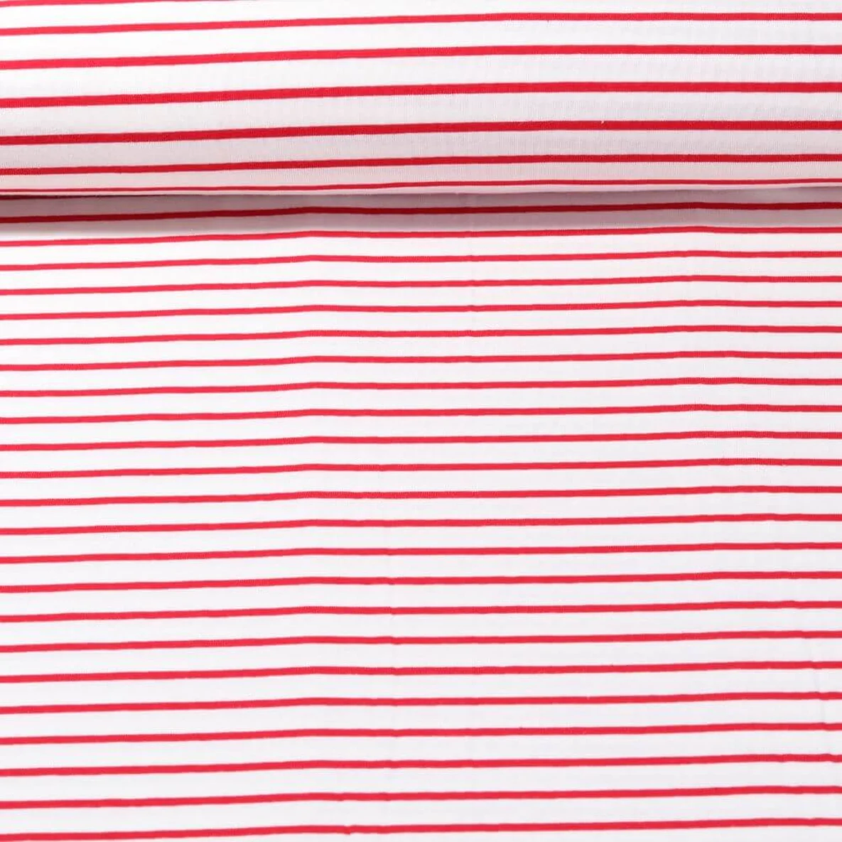 Jacquard Jersey Maxi Streifen Ecru Rot