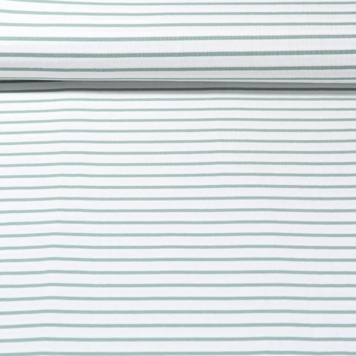 Jacquard Jersey Maxi Streifen Ecru Salbeigrün