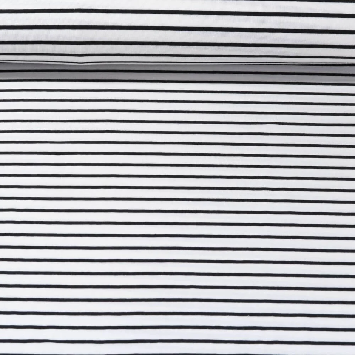 Jacquard Jersey Maxi Streifen Ecru Schwarz