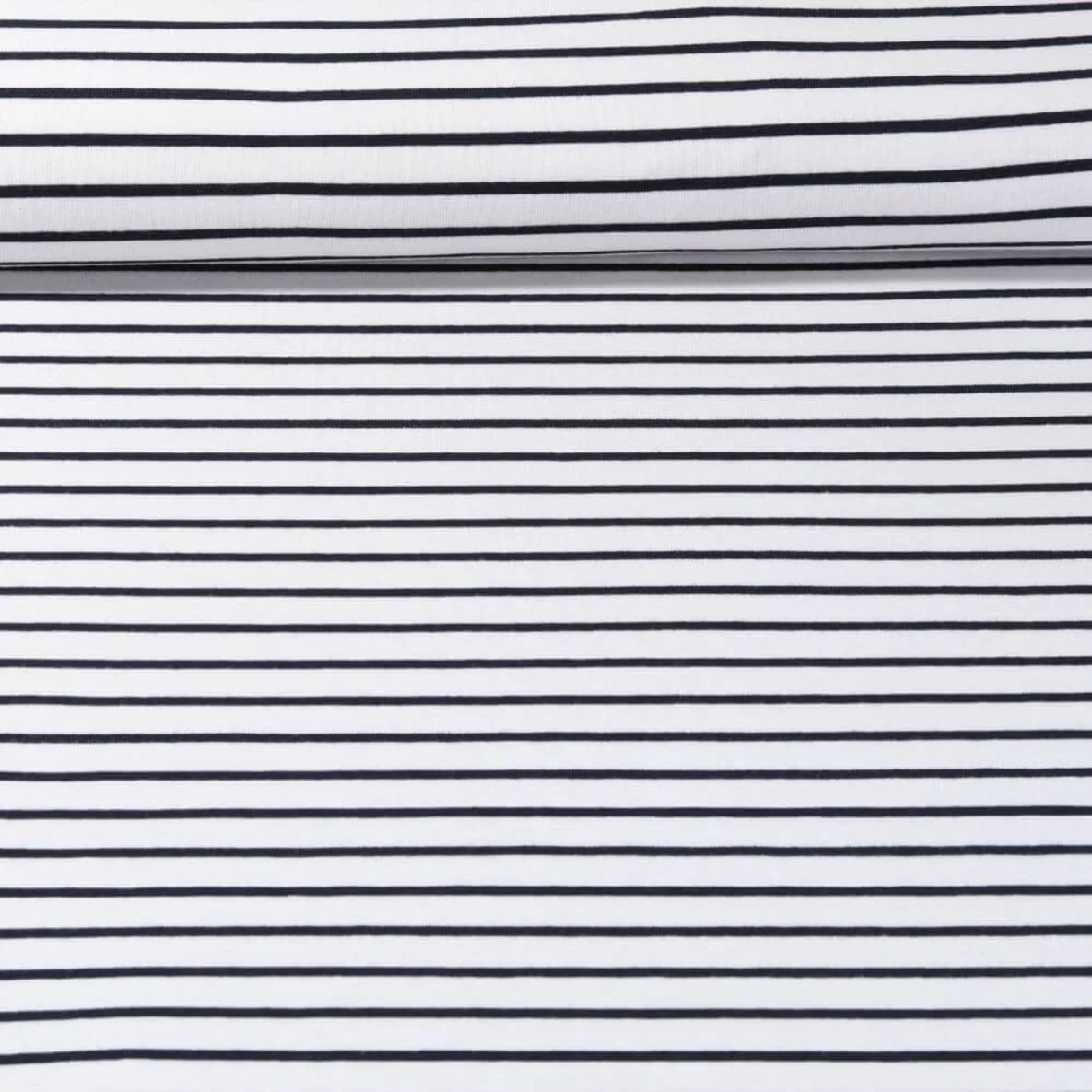 Jacquard Jersey Maxi Streifen Ecru Schwarzblau