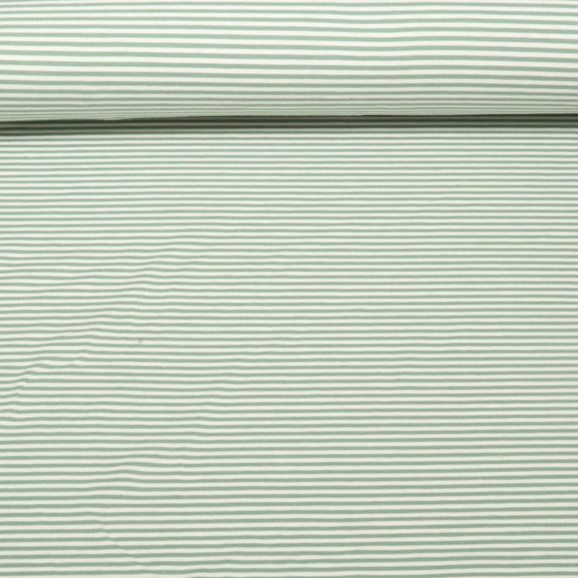 Jacquard Jersey Streifen Mini Ecru Salbeigrün