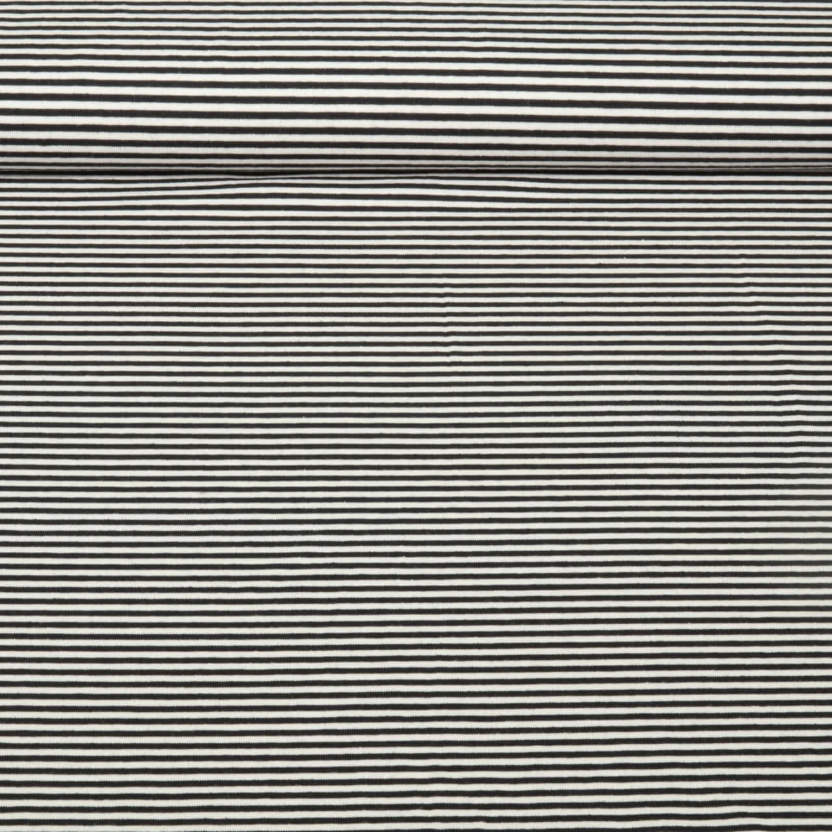 Jacquard Jersey Streifen Mini Ecru Schwarz