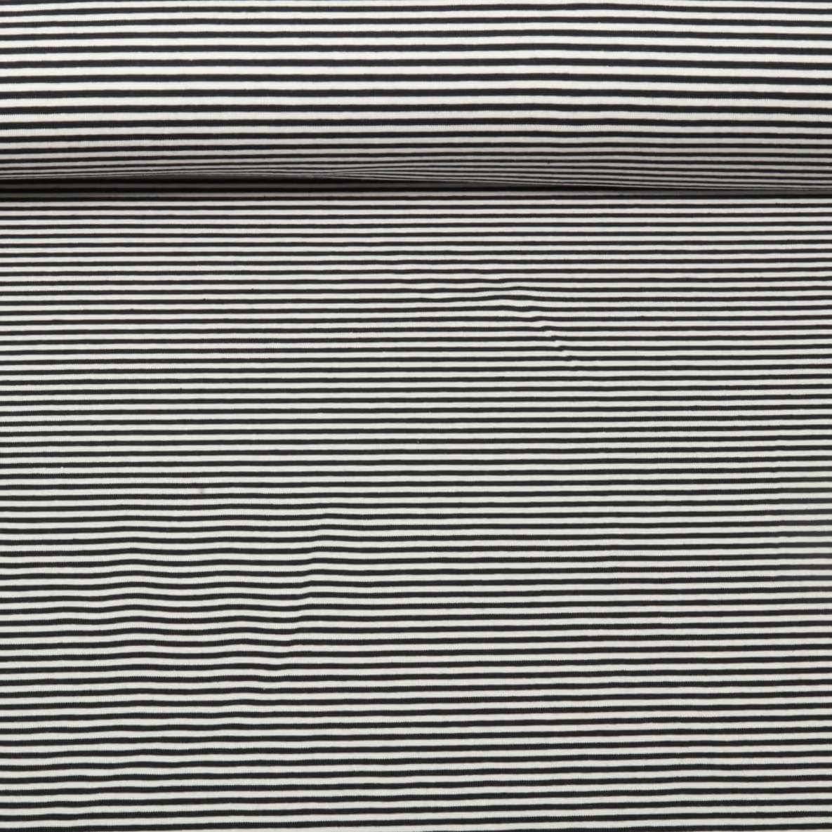 Jacquard Jersey Streifen Mini Ecru Schwarzblau
