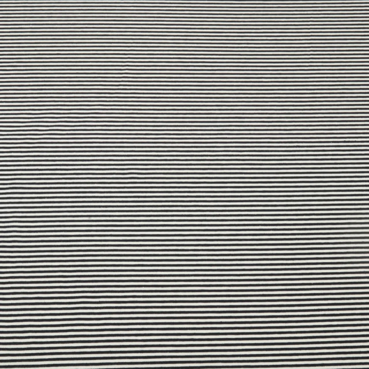 Jacquard Jersey Streifen Mini Ecru Schwarzblau
