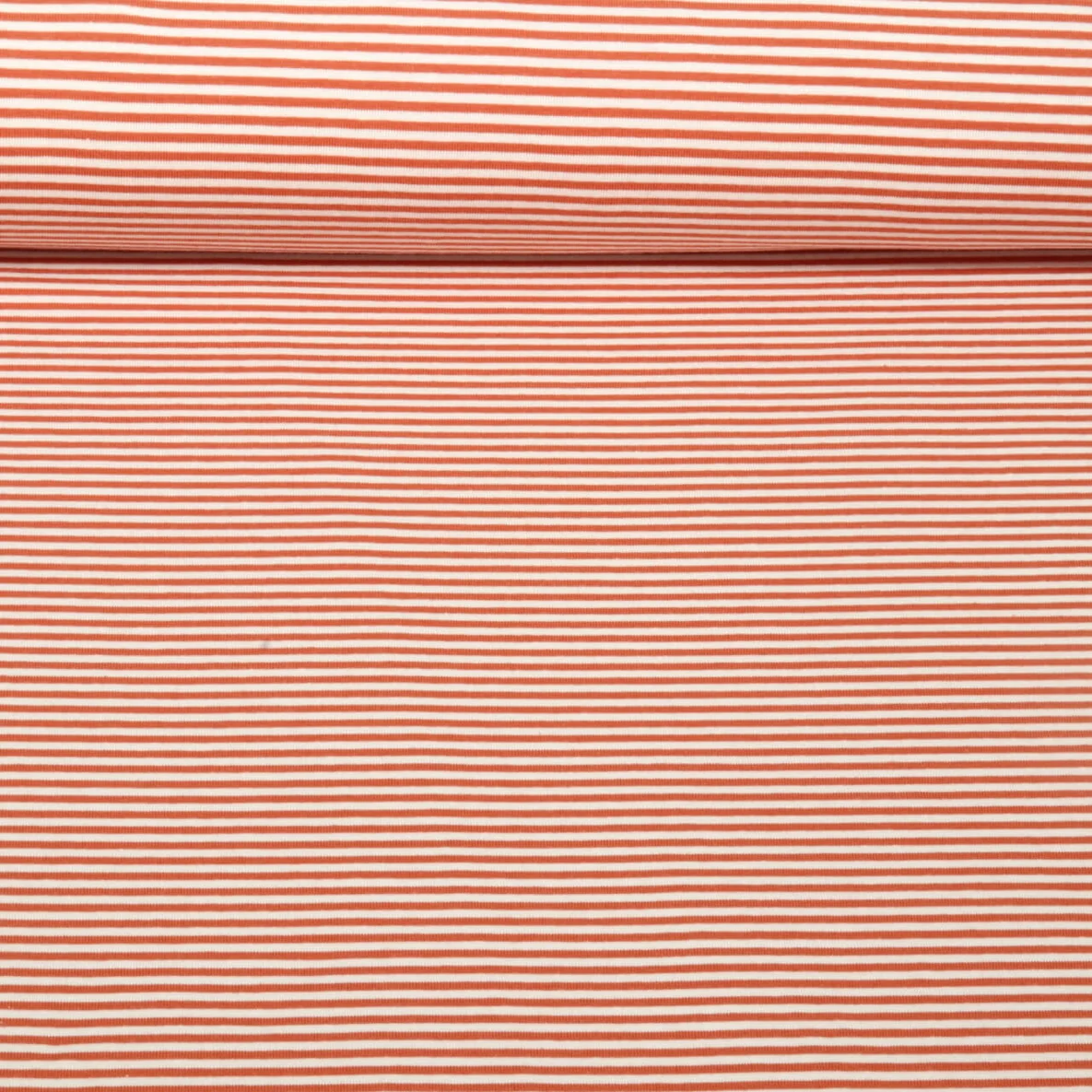 Jacquard Jersey Streifen Mini Ecru Ziegelrot