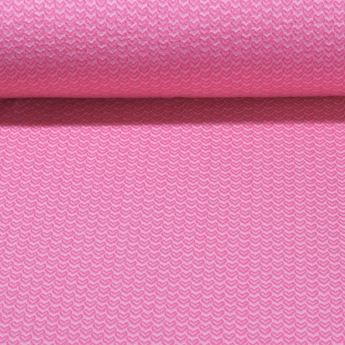 Jacquard Jersey "Sweetheart Knit" Rosa Pink