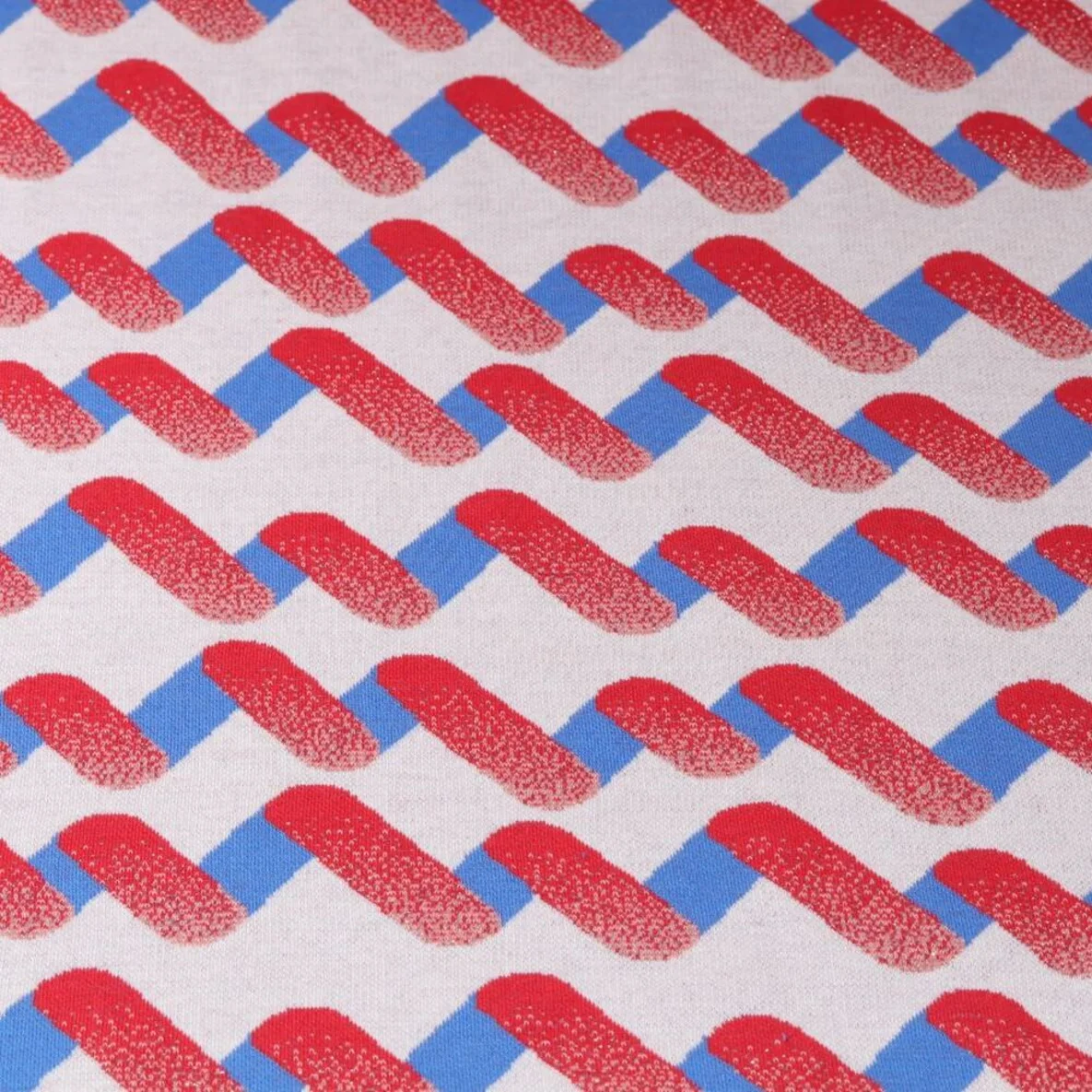 Jacquard Jersey "Up and Down" Grau Blau