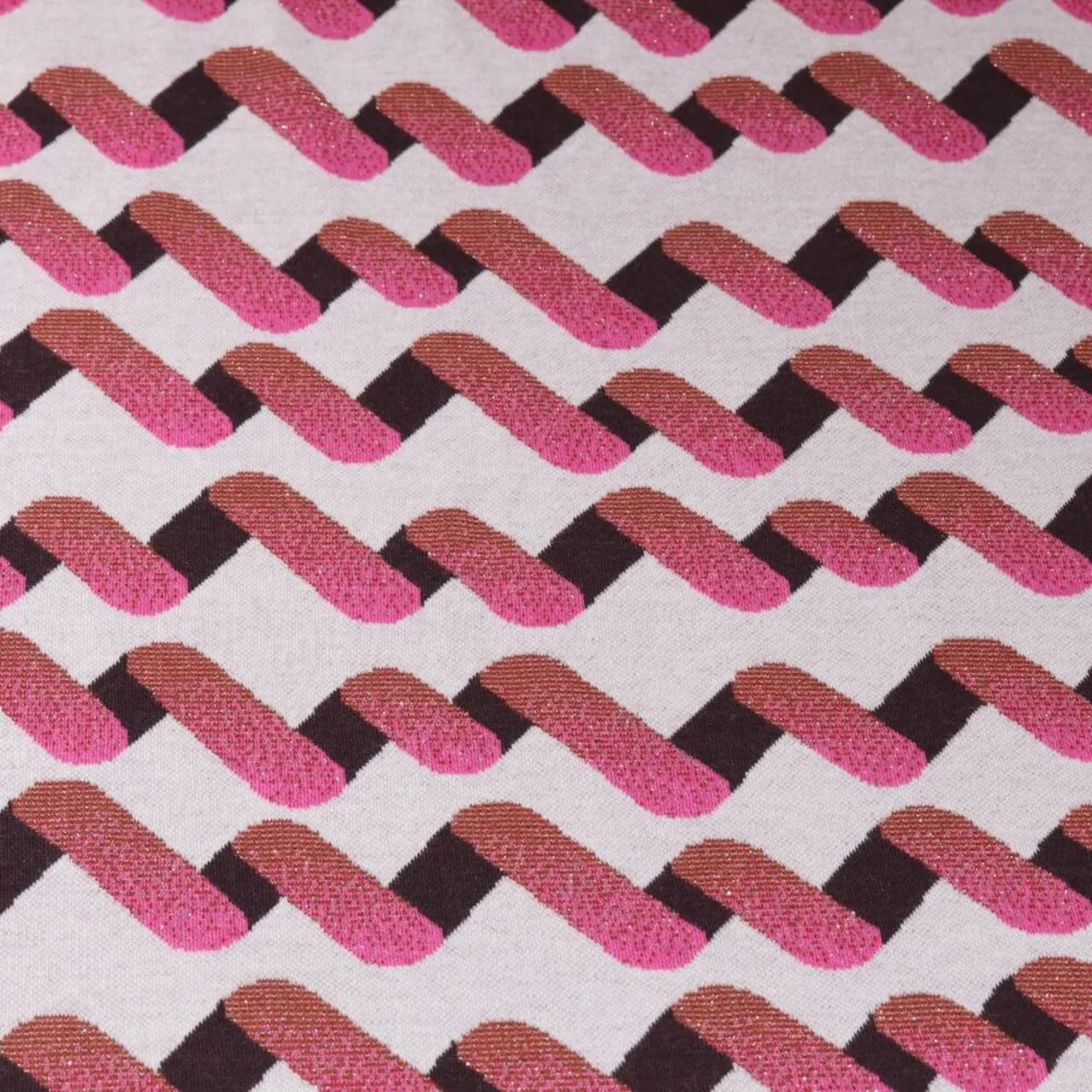 Jacquard Jersey "Up and Down" Grau Braun