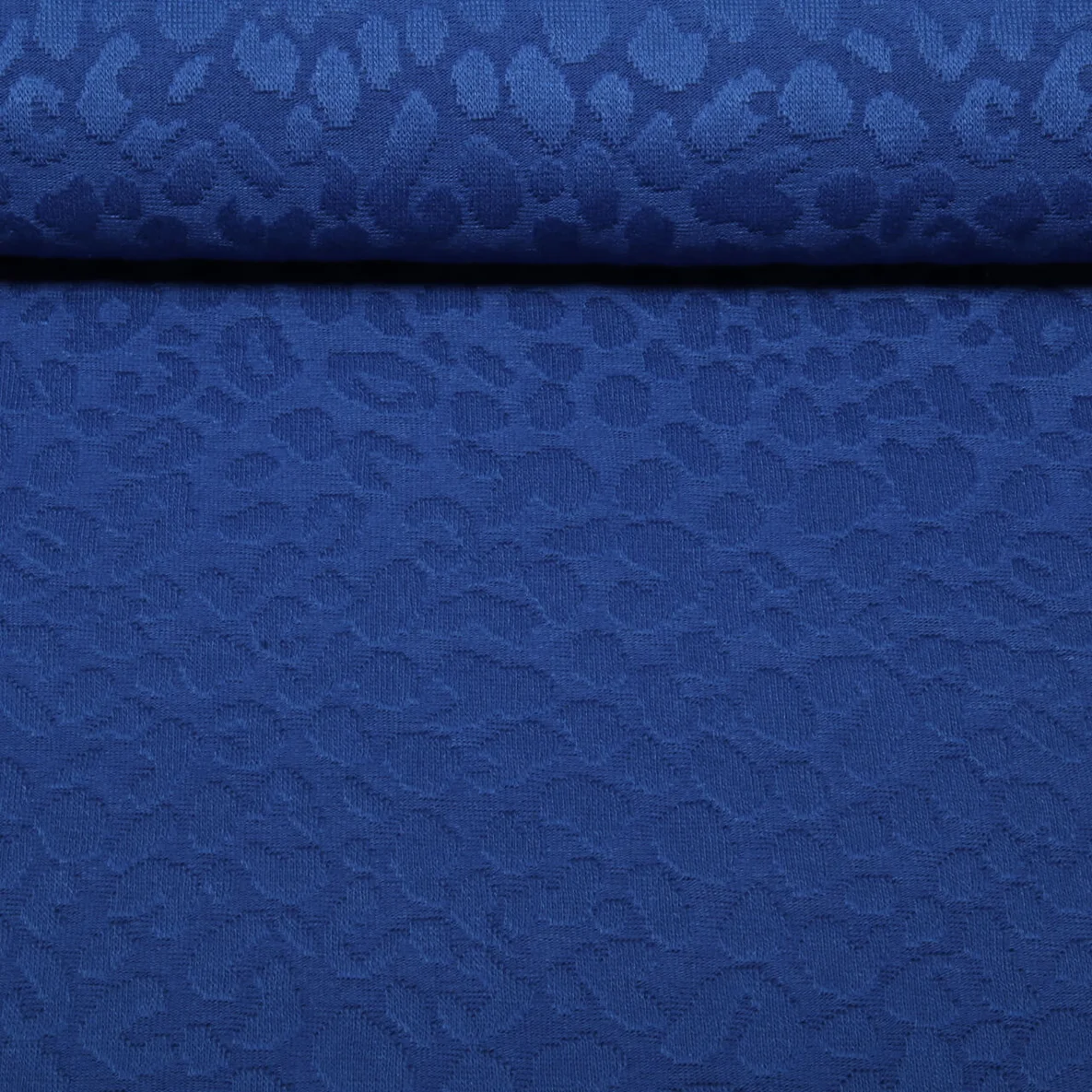Jacquard Strickjersey Leo Muster Blau