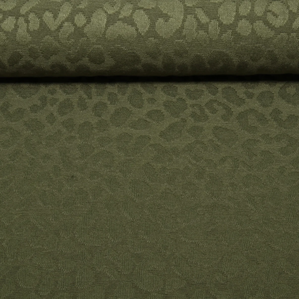 Jacquard Strickjersey Leo Muster Olive