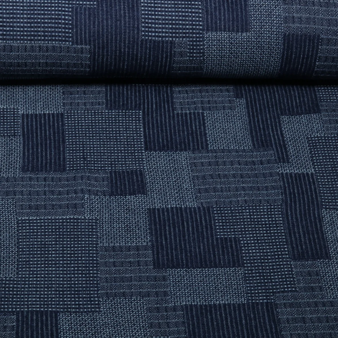 Jeans B-Trendy Jacquard Blöcke Blau