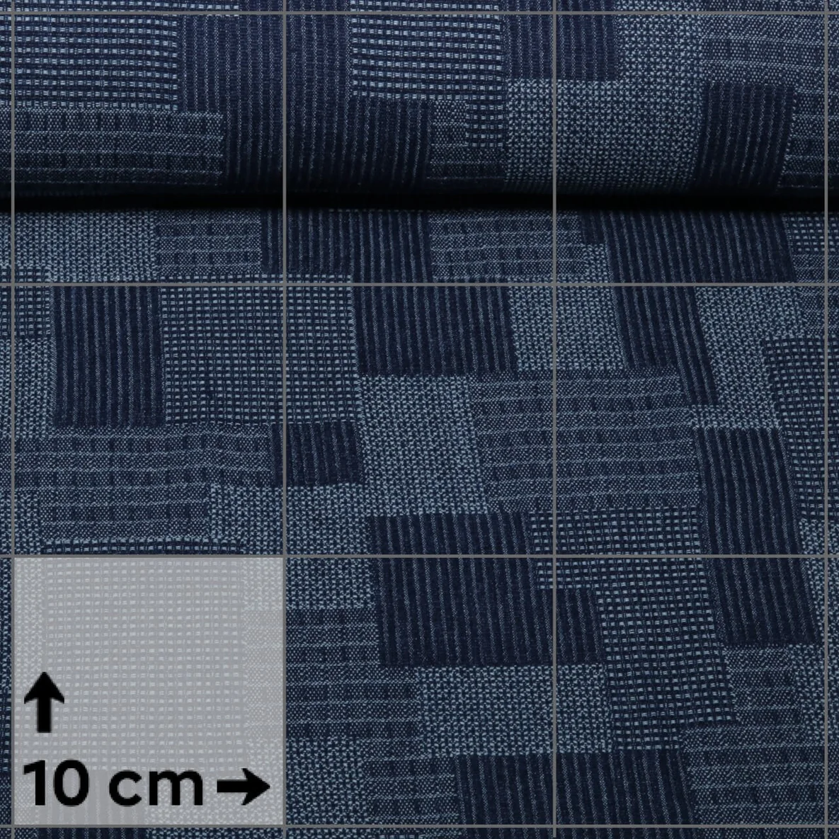 Jeans B-Trendy Jacquard Blöcke Blau