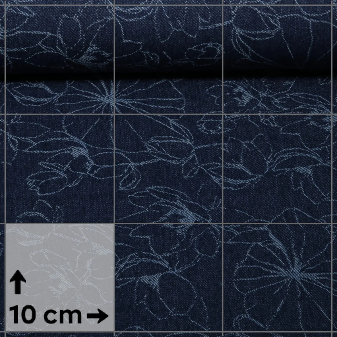 Jeans B-Trendy Jacquard Blumen Navy