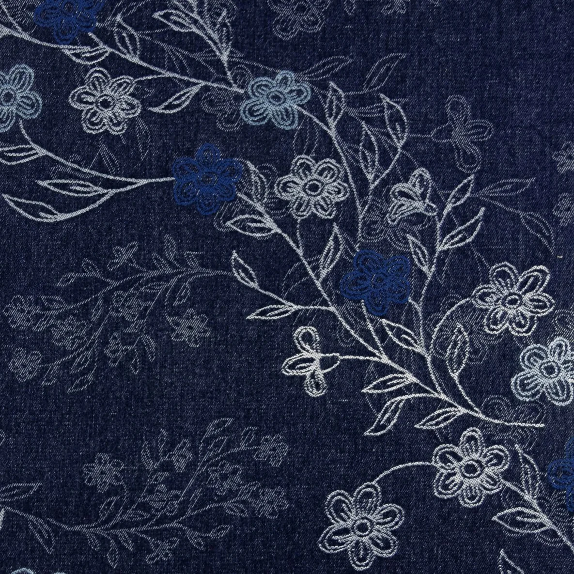 Jeans B-Trendy Jacquard Blumenranken Navy