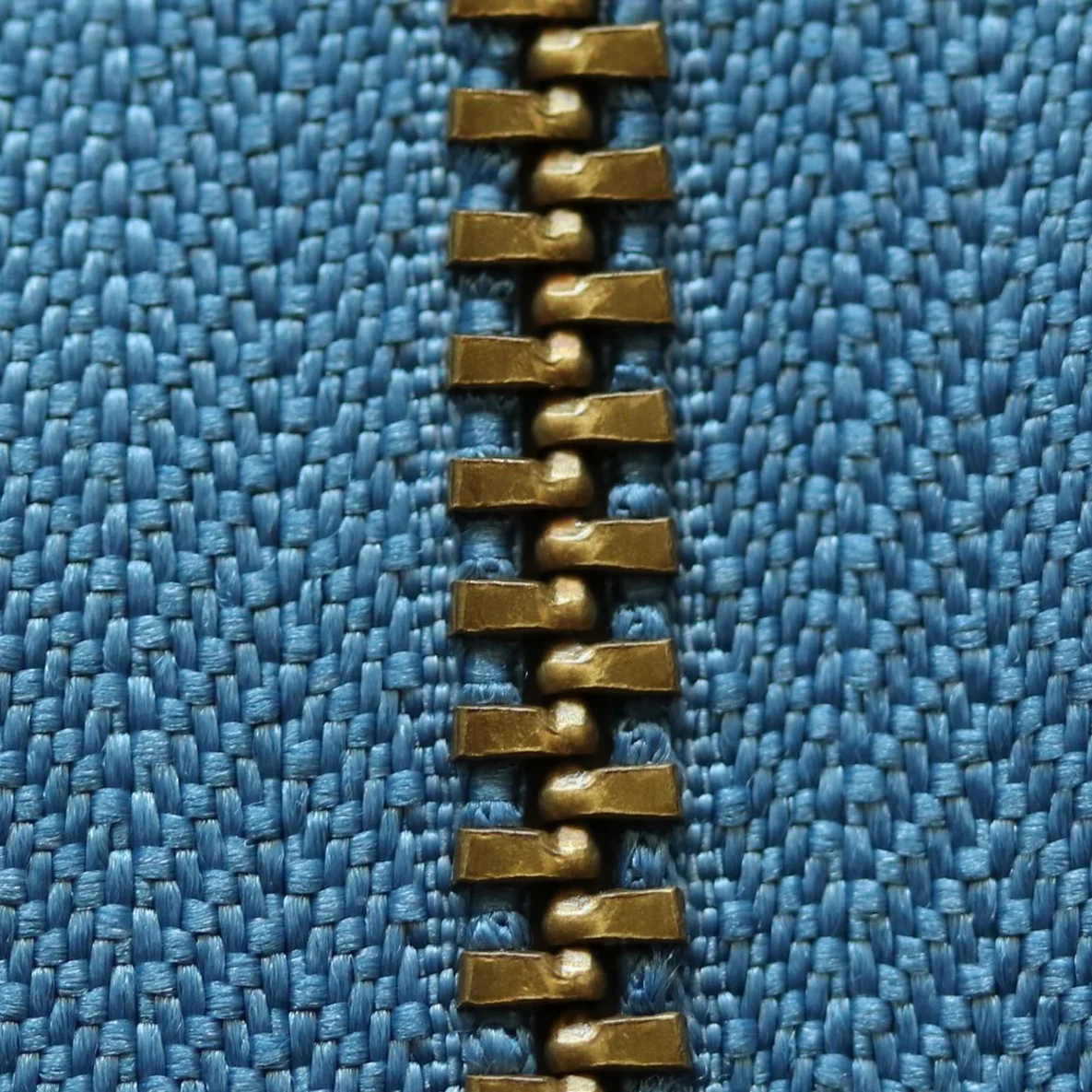 Jeans-Reißverschluss Metall Messing 14cm Jeansblau D240