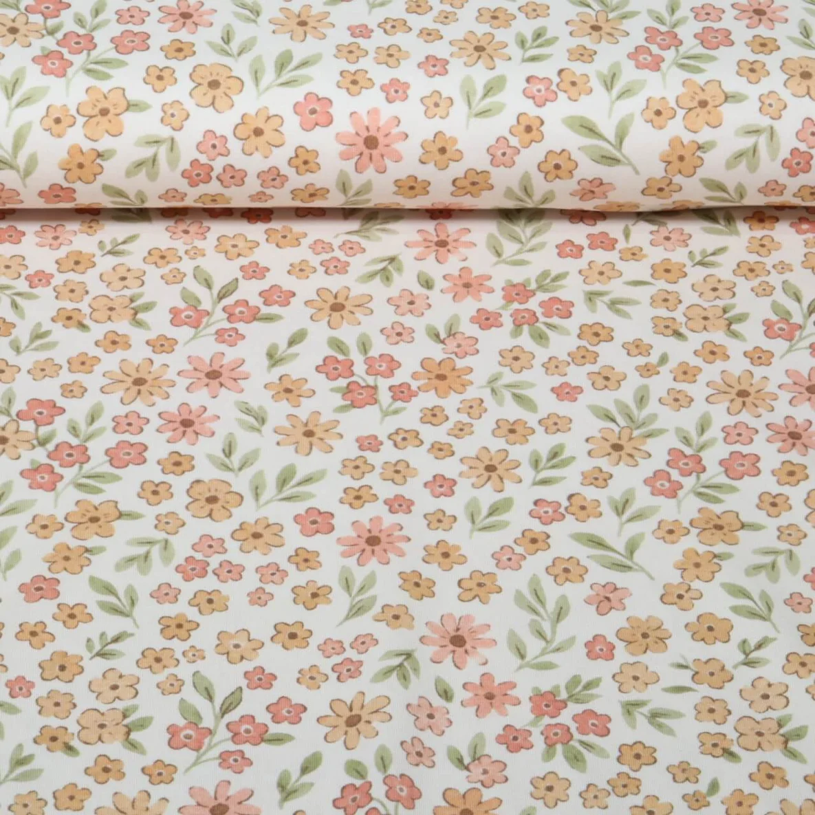 Jersey B-Trendy Digital Blumen Beige