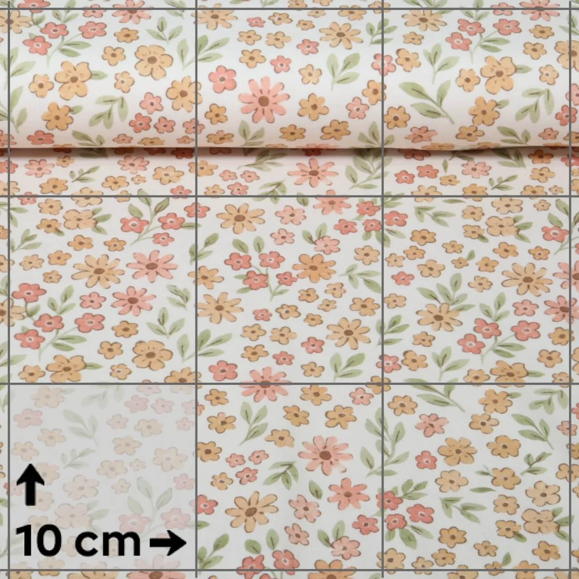 Jersey B-Trendy Digital Blumen Beige