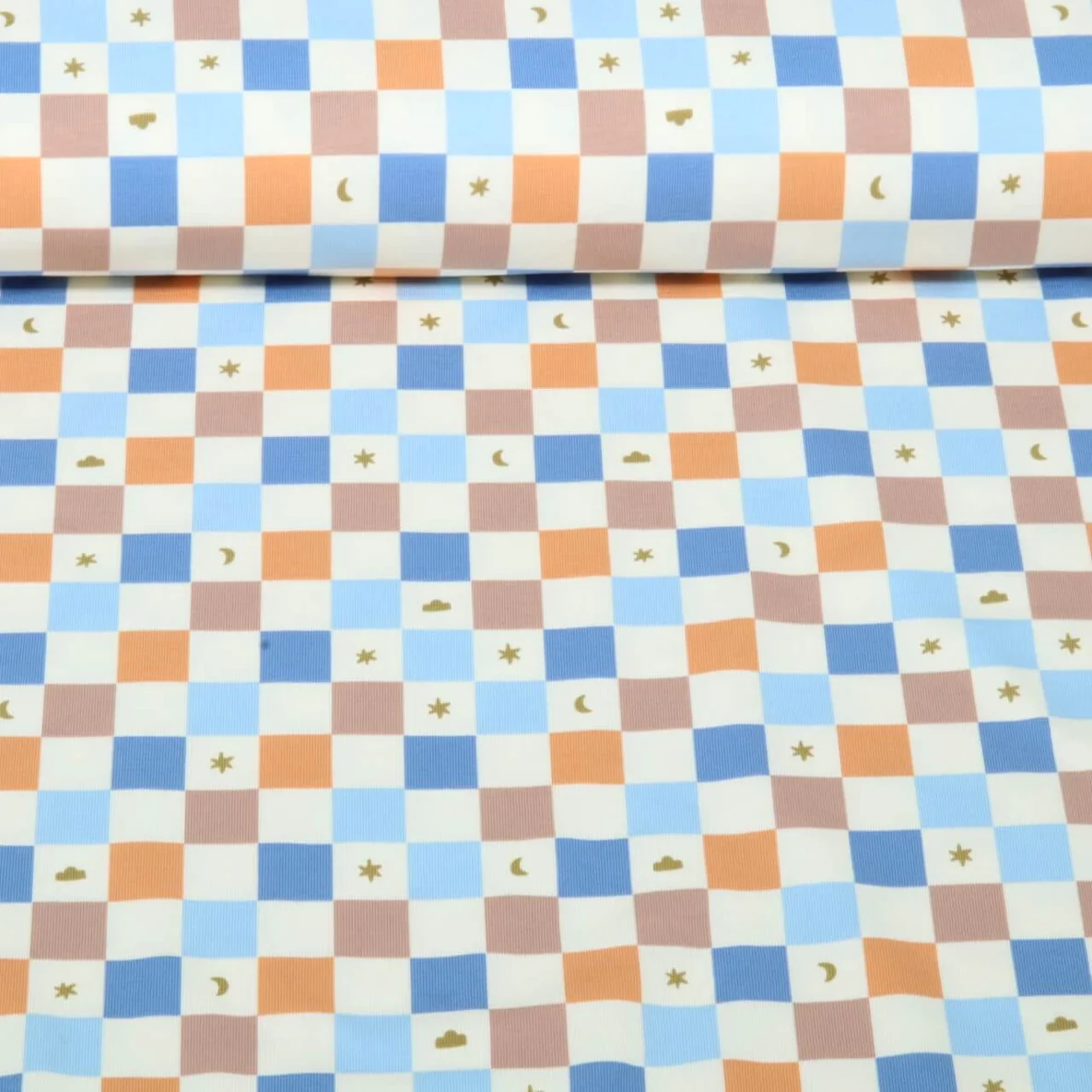 Jersey B-Trendy Karo Ecru Multicolor