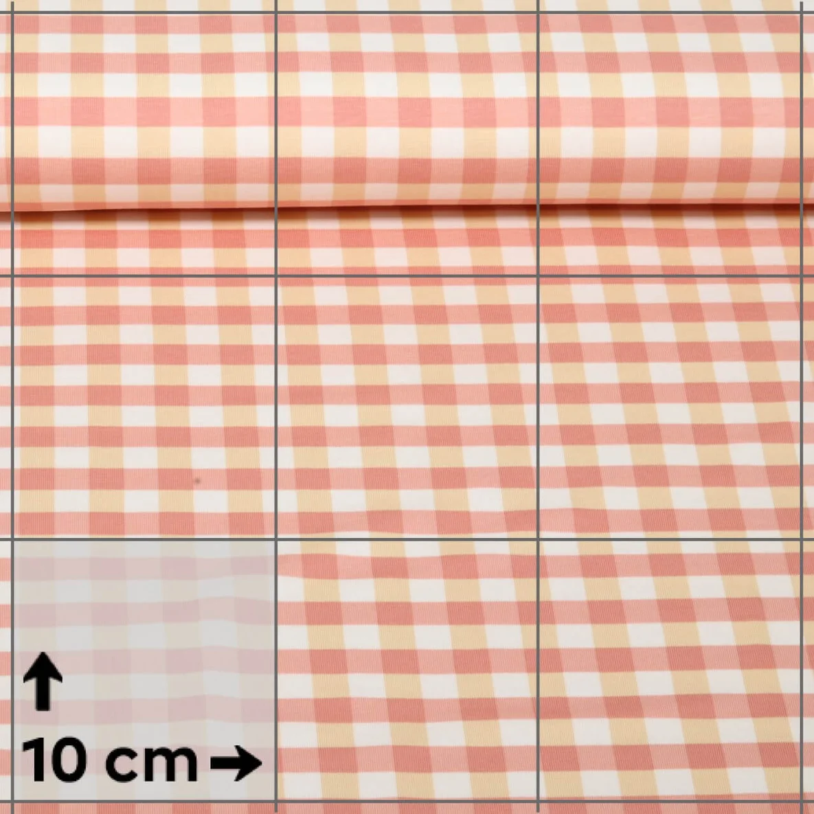 Jersey B-Trendy Quadrate Beige Rosa