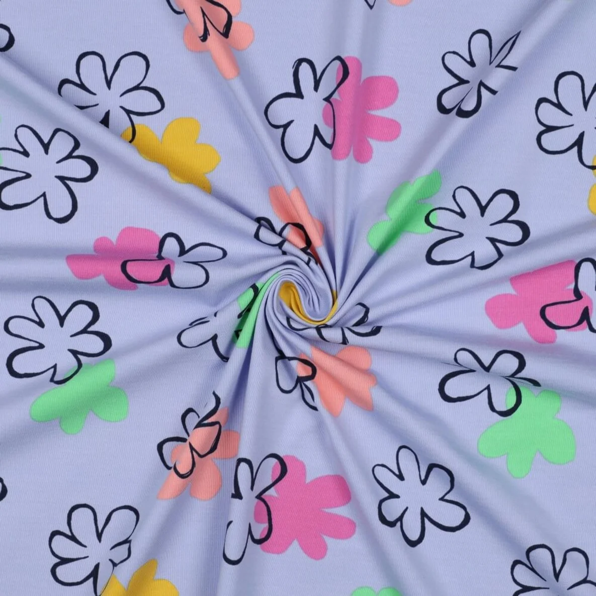 Jersey Blumen Flieder