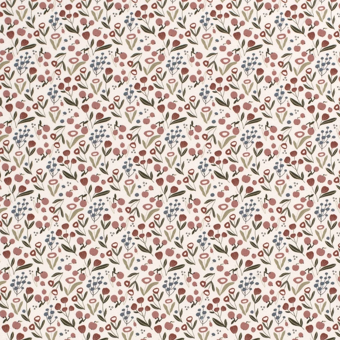 Jersey Blumen und Obst Offwhite