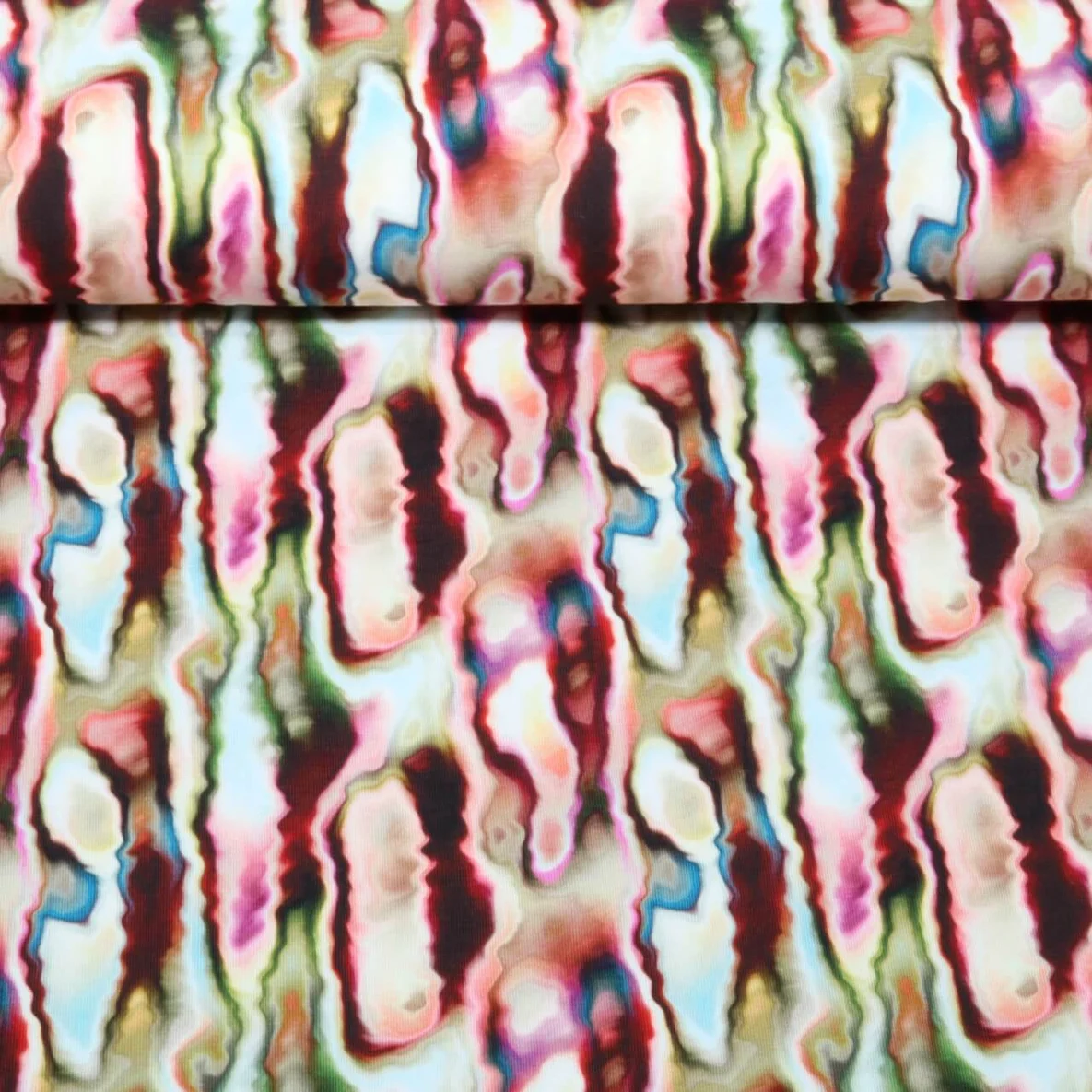Jersey Digitaldruck Aquarell Formen Lila