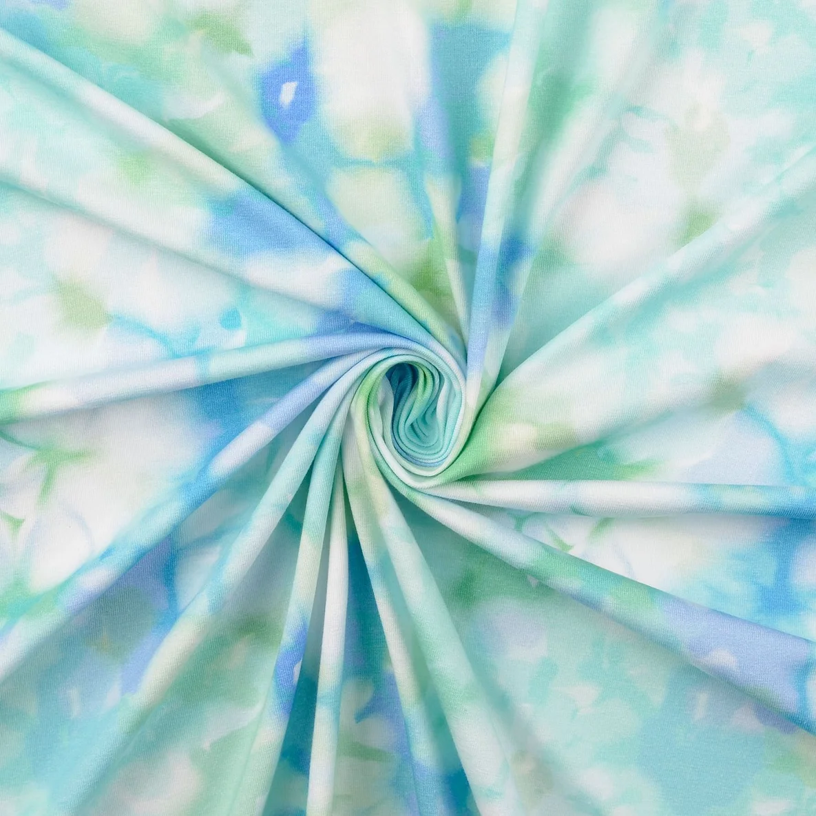 Jersey Digitaldruck Batikblüten Hellblau