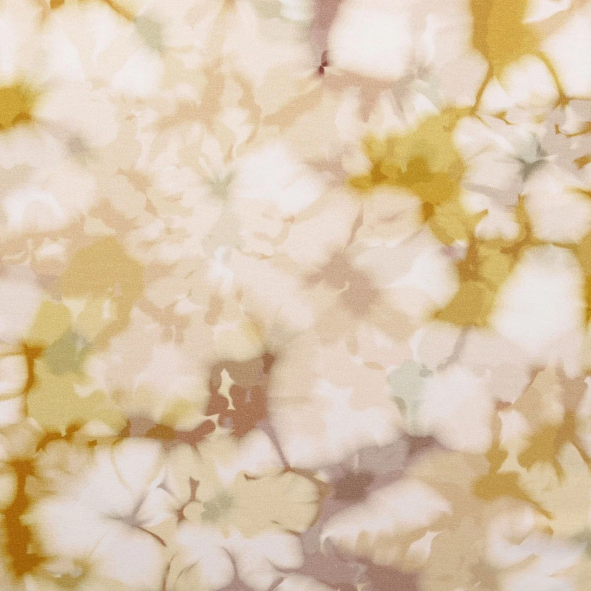 Jersey Digitaldruck Batikblüten Ocker