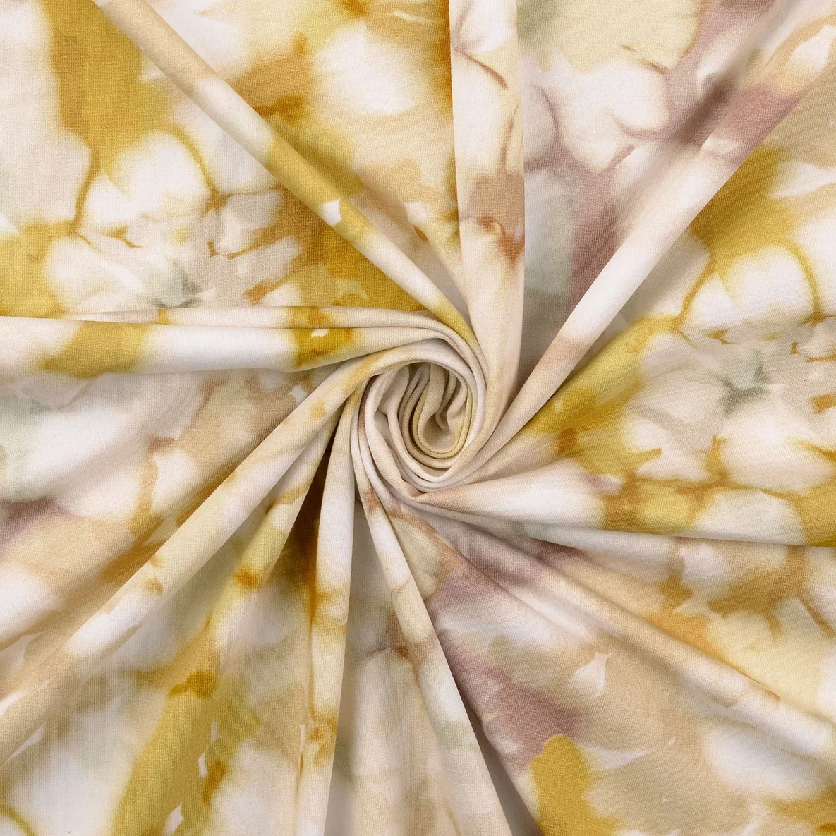 Jersey Digitaldruck Batikblüten Ocker