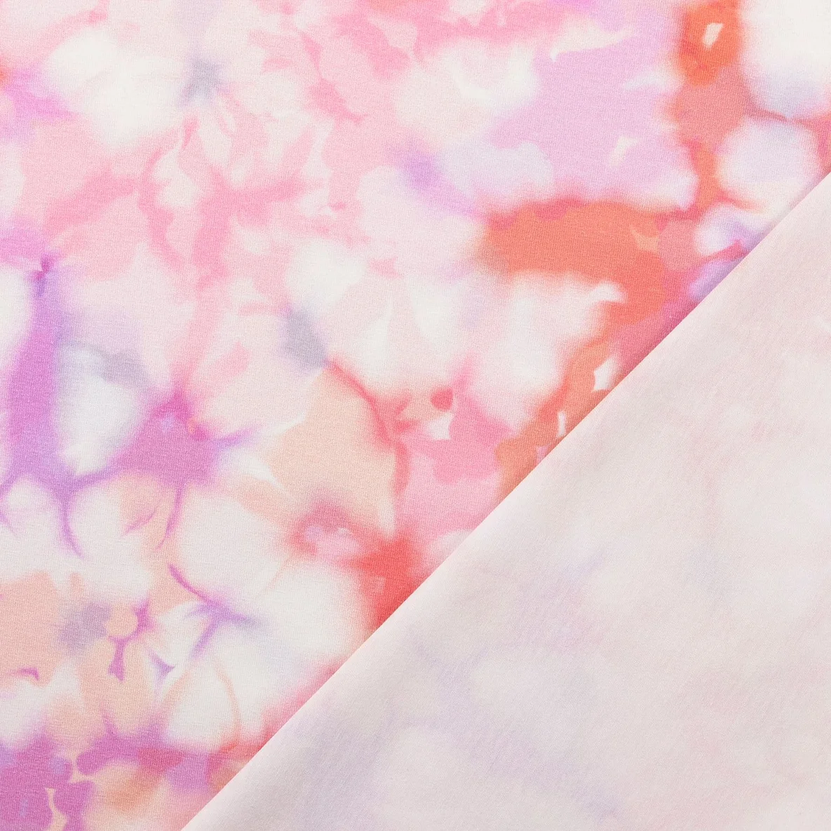 Jersey Digitaldruck Batikblüten Rosa