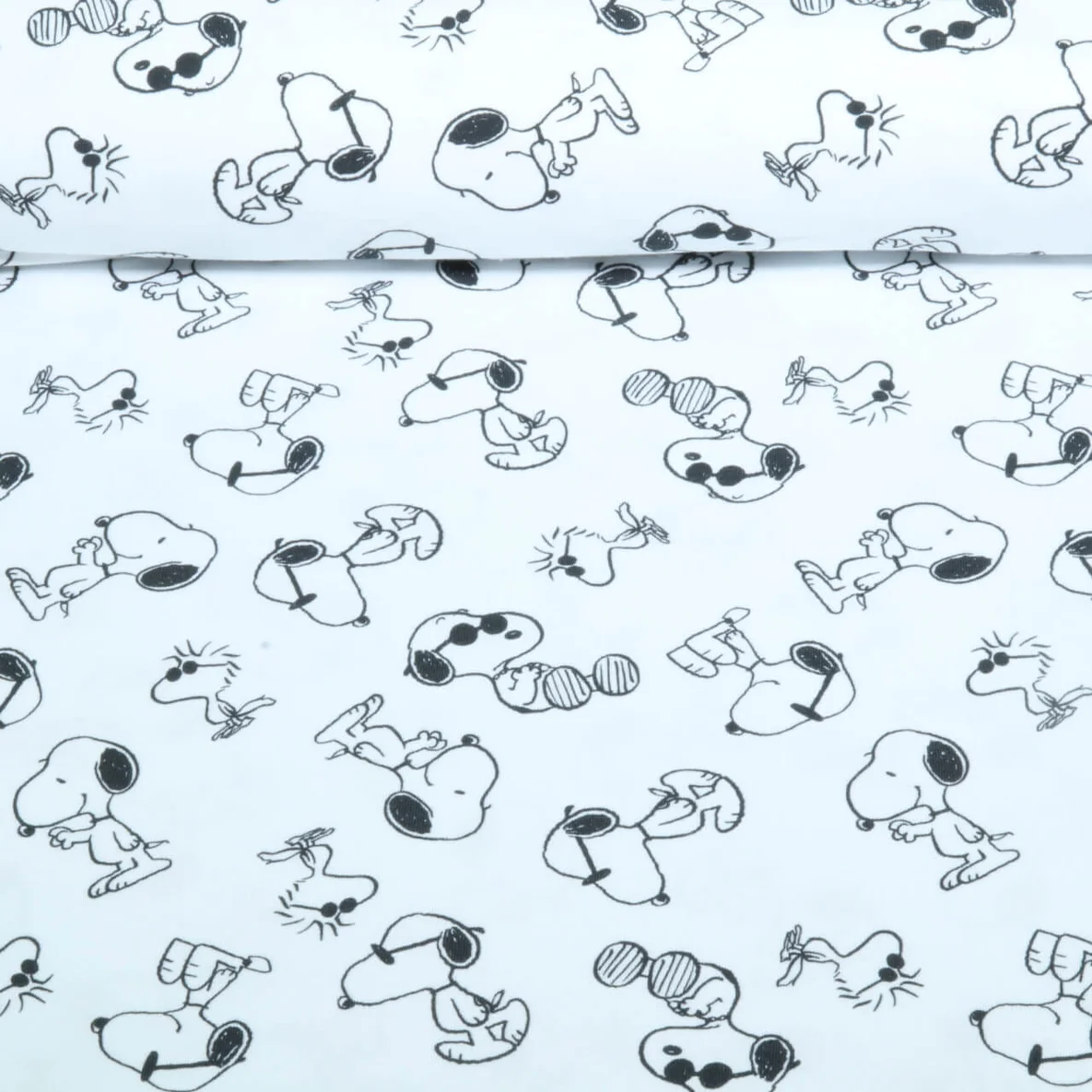 Jersey - Digitaldruck Snoopy Weiß