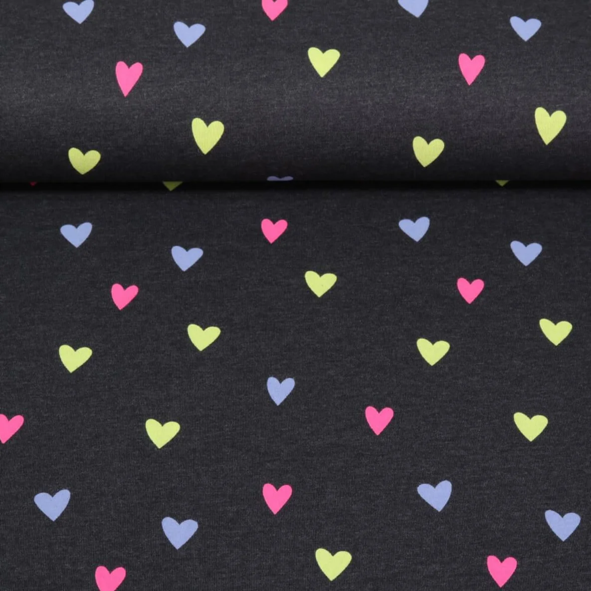 Jersey Herzen Grau Melange