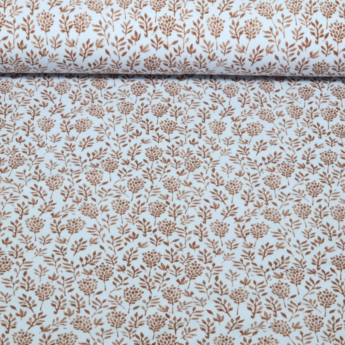 Jersey Kleine Blumenzweige Hellblau