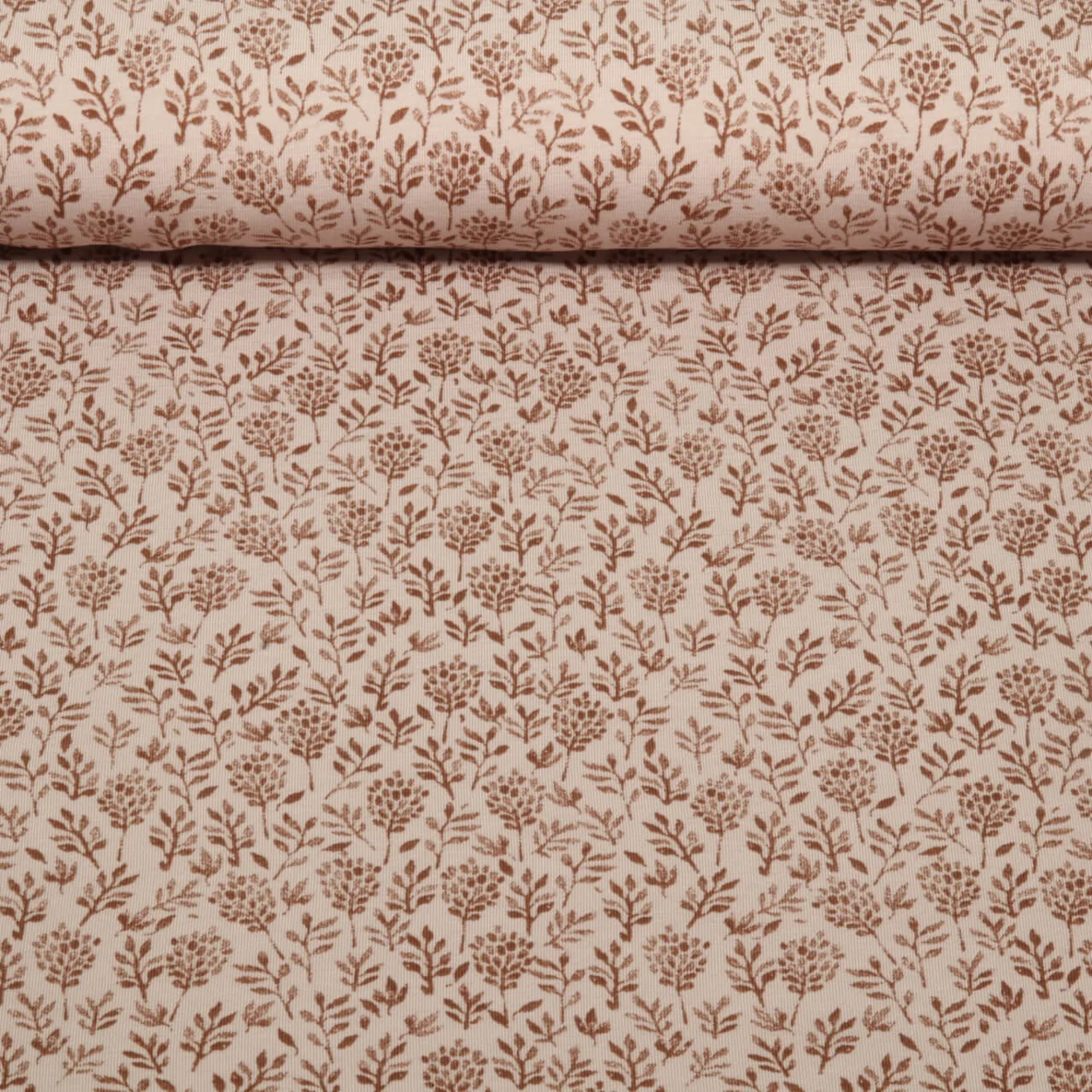 Jersey Kleine Blumenzweige Hellbraun