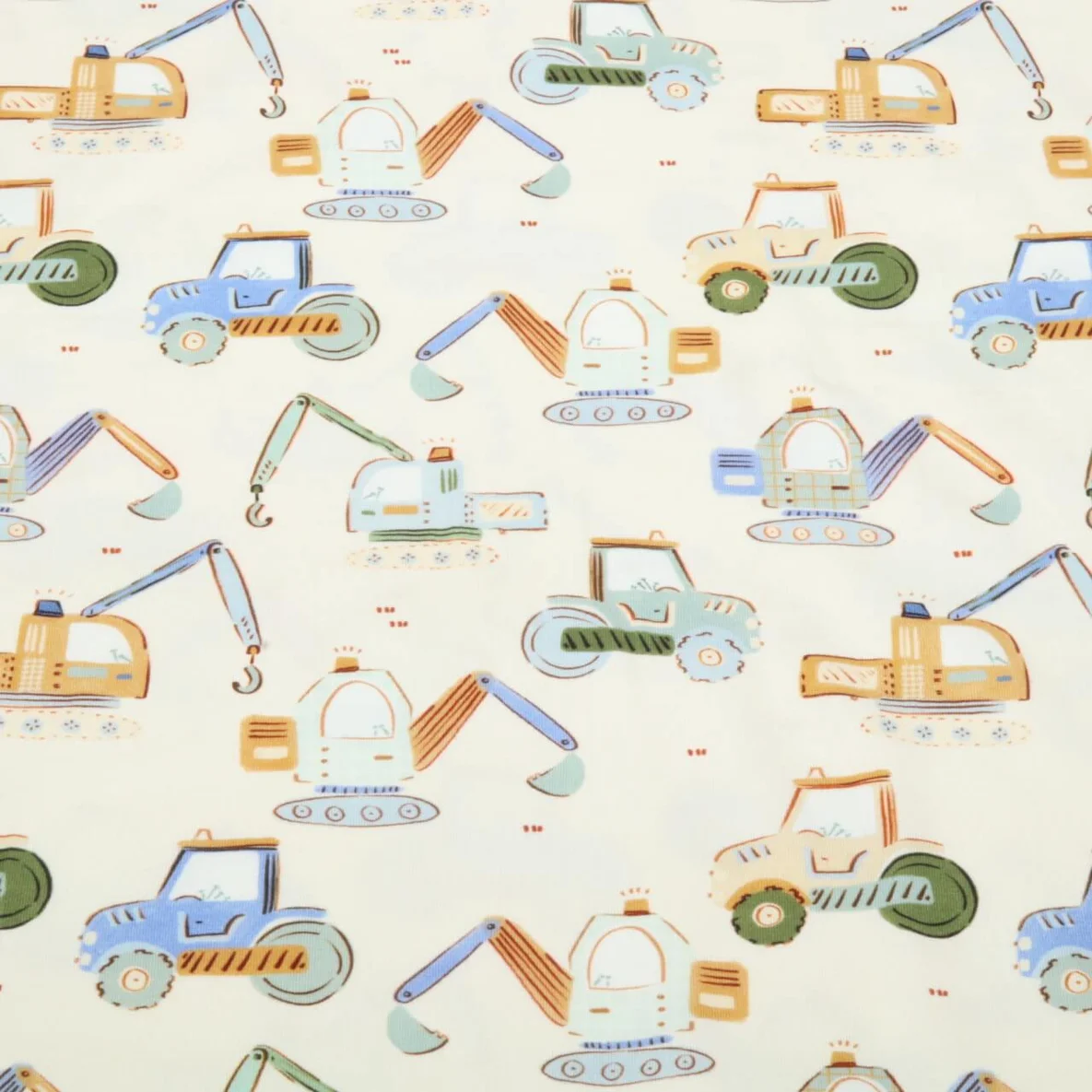 Jersey Little Jax Digitaldruck Bagger und Traktoren Beige