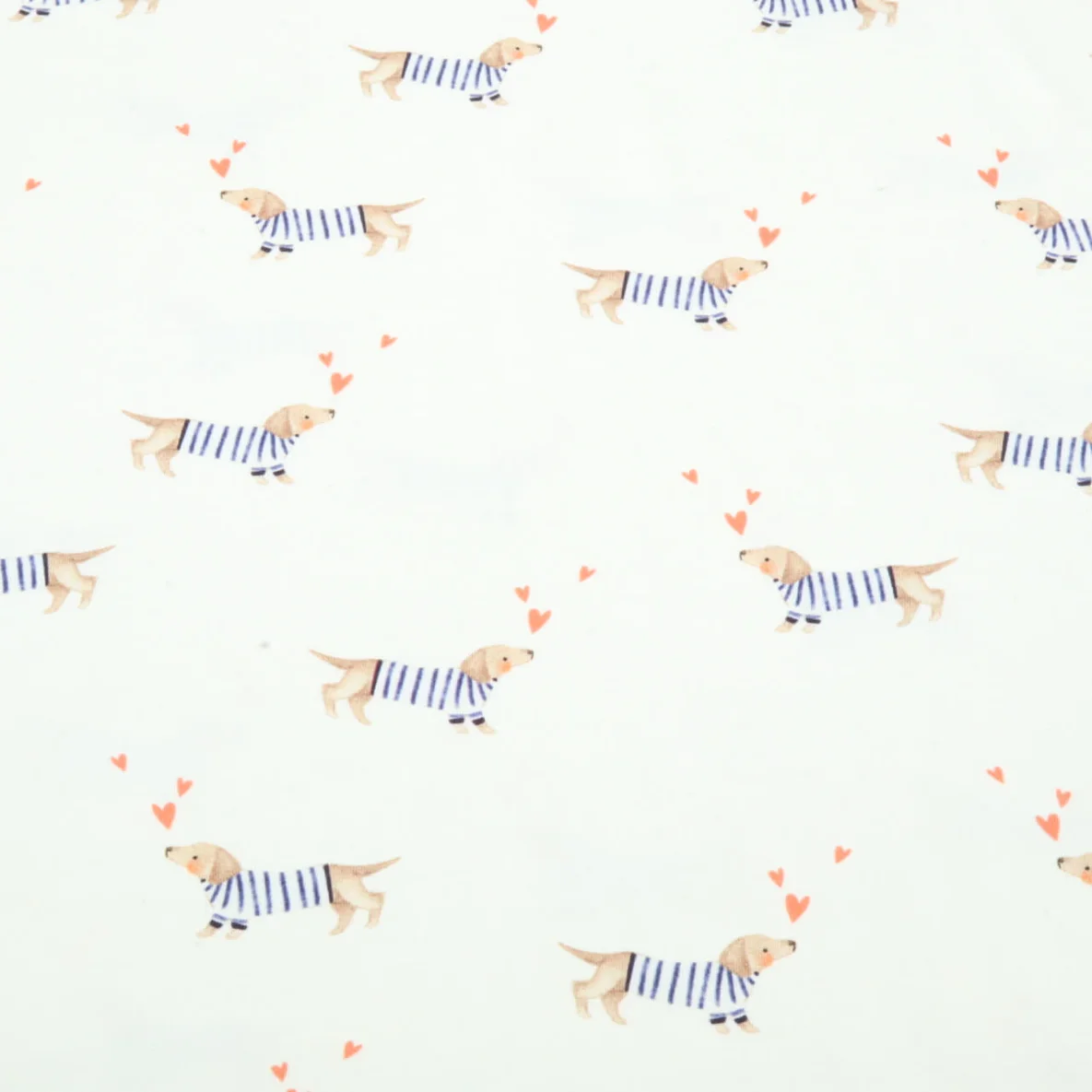 Jersey Little Jax Digitaldruck Dackel Ecru