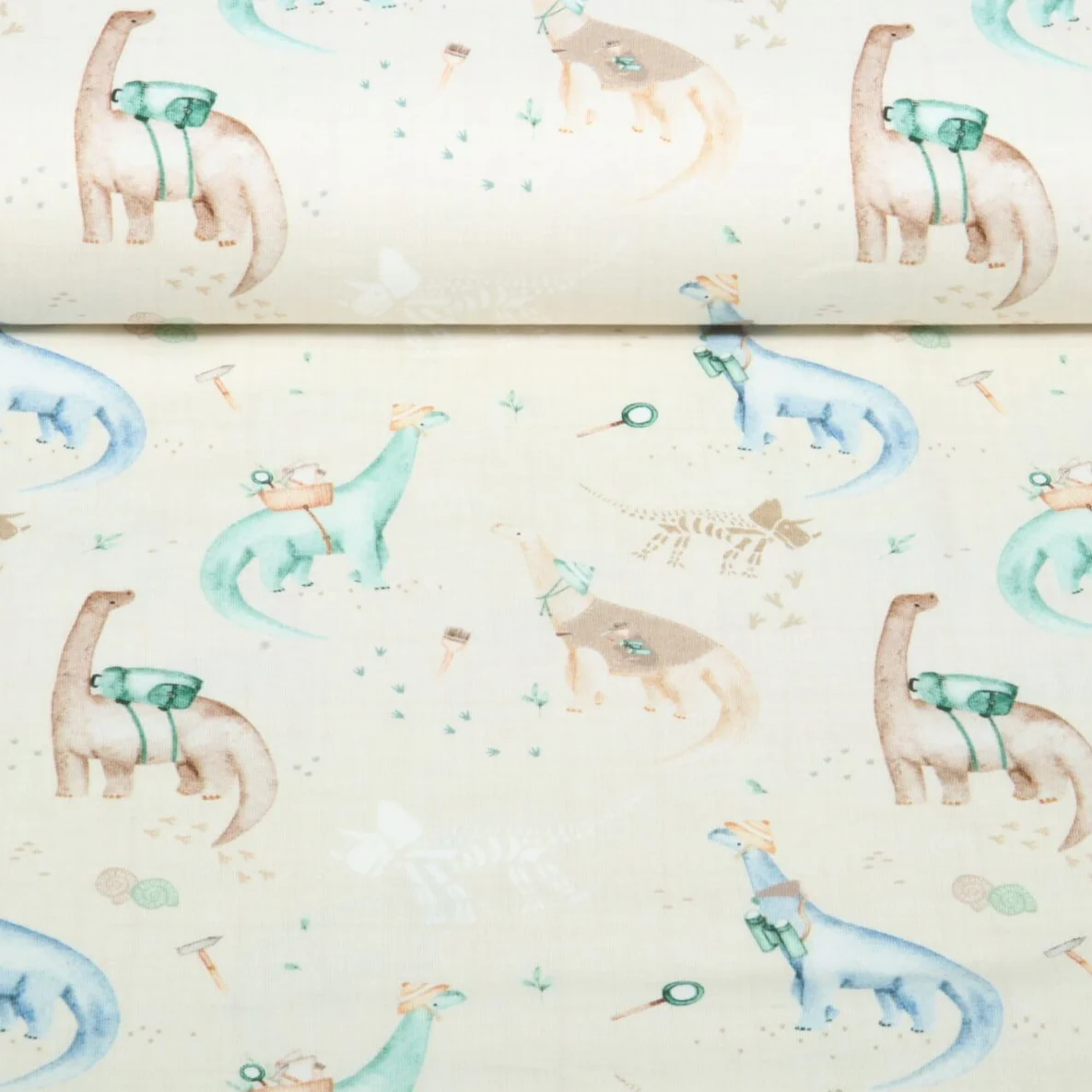 Jersey Little Jax Digitaldruck Dinos Expedition Beige