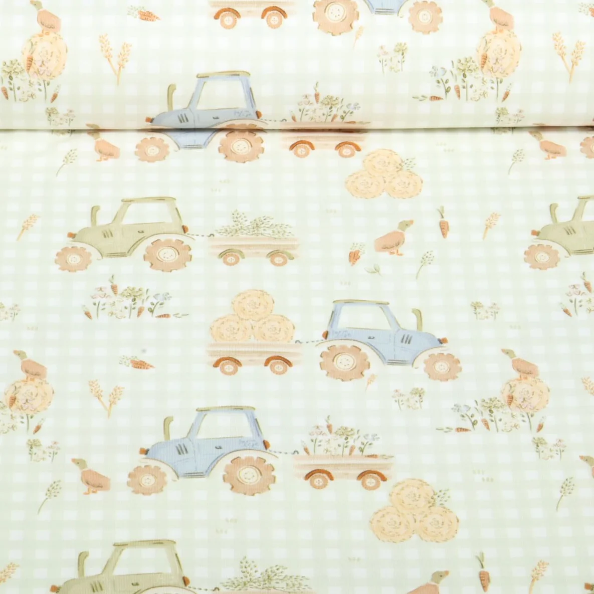 Jersey Little Jax Digitaldruck Ernte mit Traktor Beige