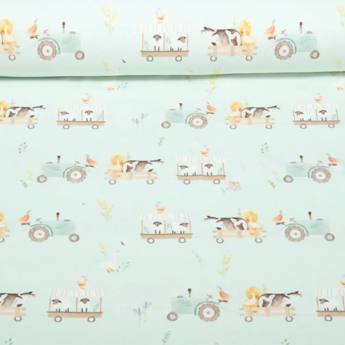 Jersey Little Jax Digitaldruck Farmtiere Unterwegs Hellmint