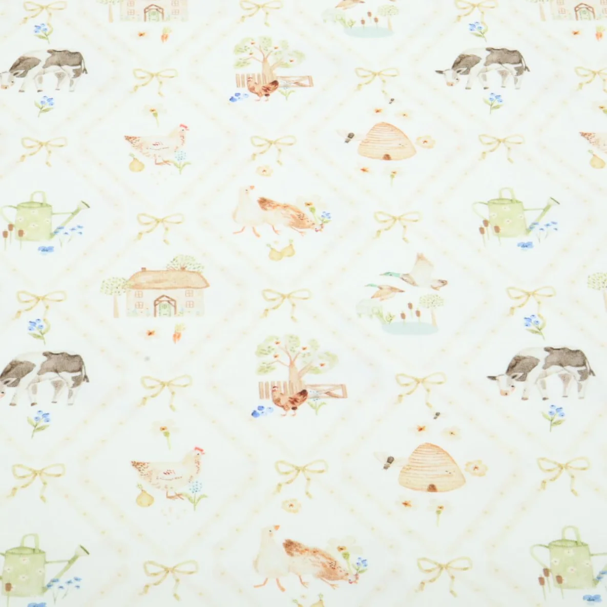 Jersey Little Jax Digitaldruck Kleine Farm Ecru