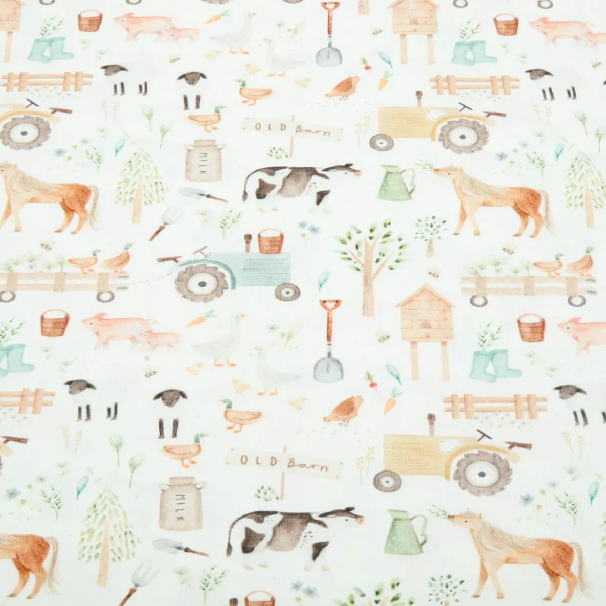 Jersey Little Jax Digitaldruck Kühe Und Pferde Ecru