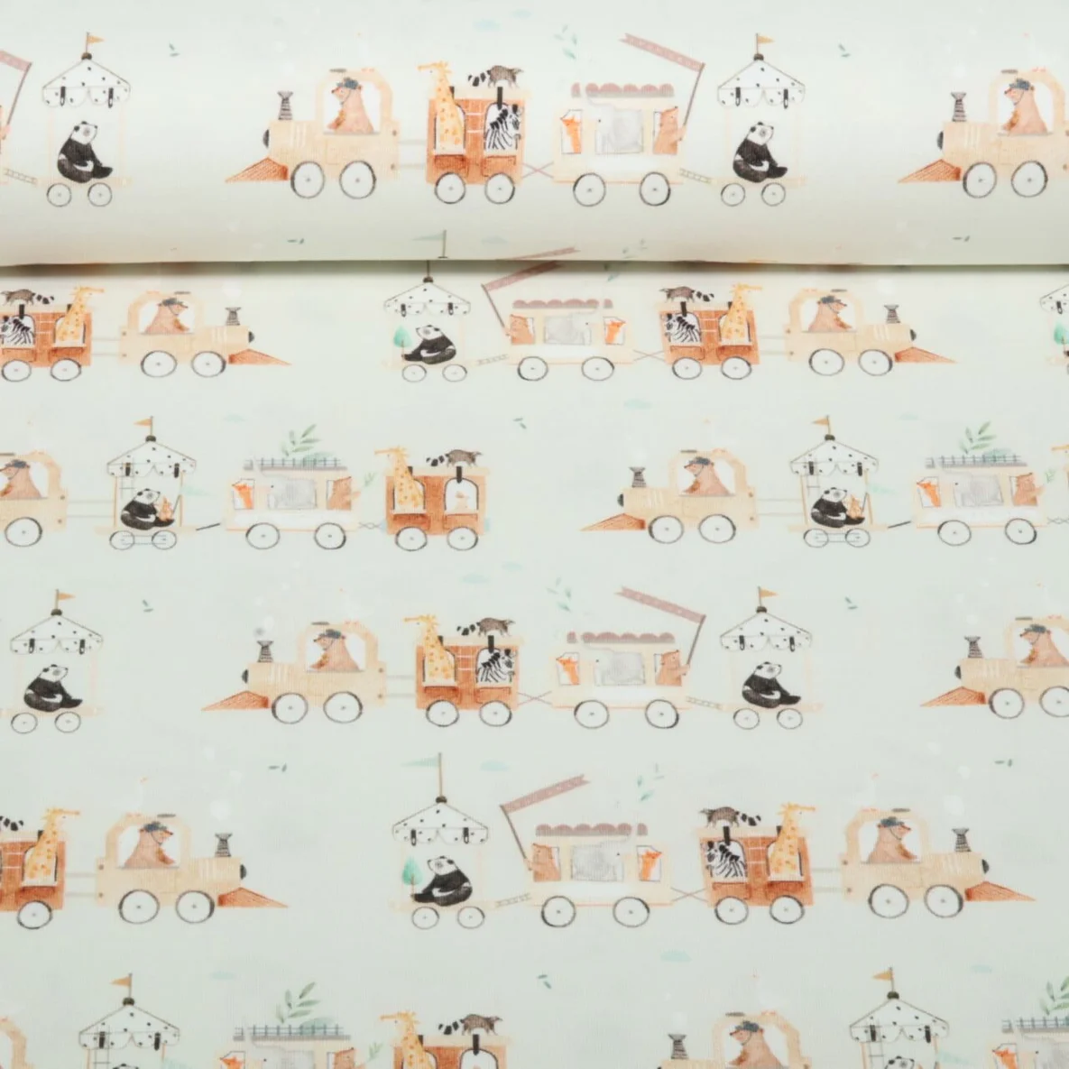 Jersey Little Jax Digitaldruck Lustige Zugfahrt Beige